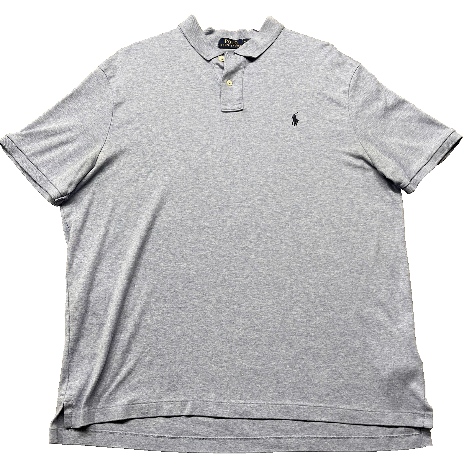 PONY Polo Ralph Lauren camicia uomo XL manica corta blu morbido con frangia navy