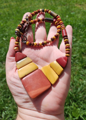 Jay King DTR Mookaite Jasper Necklace 925 Sterling Silver Statement necklace