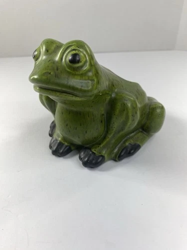 MCM Vintage Glazed Ceramic Frog Planter Pottery Haeger USA #313