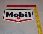 VINTAGE MOBIL MOBILGAS DIE-CUT PEGASUS 12" METAL GASOLINE & OIL PUMP PLATE SIGN!