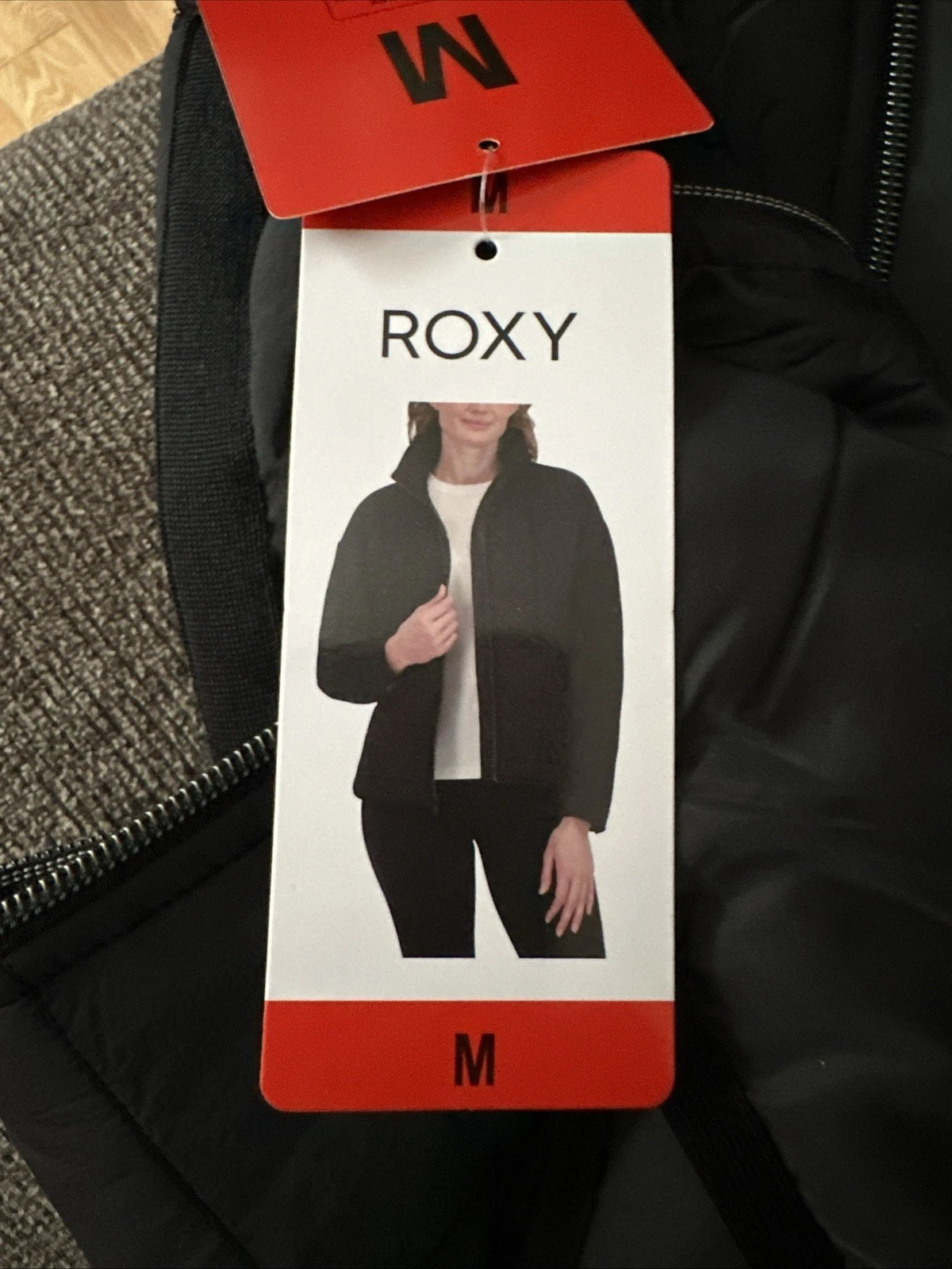 Roxy Black Quilted Puffer Jacket MNWT Lightweight Zip Coat