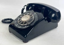 Western Electric Black Rotary Dial Phone C/D 500 1-66 1960s USA WORKS SEE VIDEO