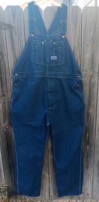 Big Smith Denim Bib Overalls Blue 46x34 Fits 44x31 Workwear Streetwear