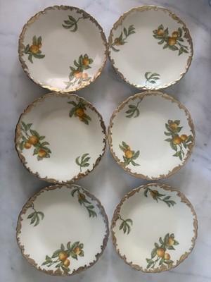 T&V Limoges France Fruit Plates Set of 6   6  Greenleaf & Crosby