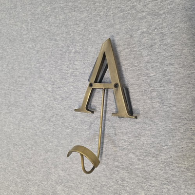 #ad Vintage Brass quot;Aquot; Hat amp; Coat Wall Hook $35.00