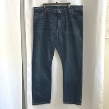 Wrangler Mens 42x32 Regular Fit Straight Leg Jeans Dark Wash Stretch Rugged