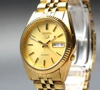 Vintage [N MINT] SEIKO 5 7S26-3110 Gold Day Date 36mm Automatic Mens Watch JAPAN