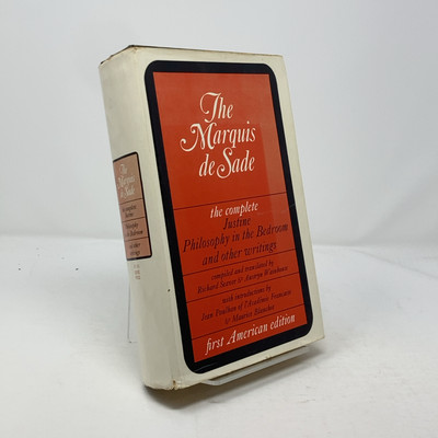 The Marquis de Sade by The Marquis de Sade HC First Thus  Very Good 1965