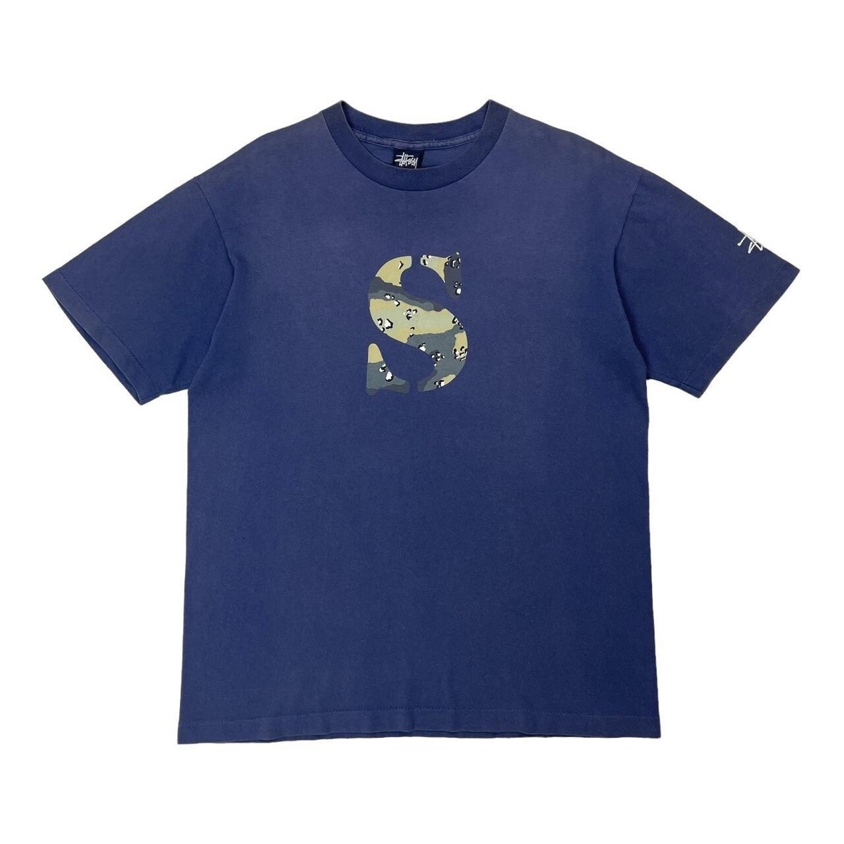 Vintage Stussy T Shirt Camo S Spell Out Single Stitch Made in USA 