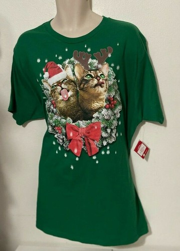 KITTEN SELFIE Cat SNOWFLAKE CATCHER Men's TEE Size L, XL, 2XL, 3XL NWT - Picture 10 of 10