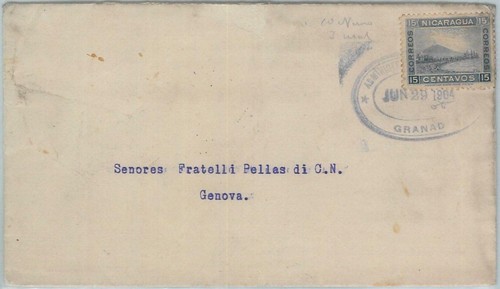 74463 - NICARAGUA - POSTAL HISTORY - COVER to ITALY 1904
