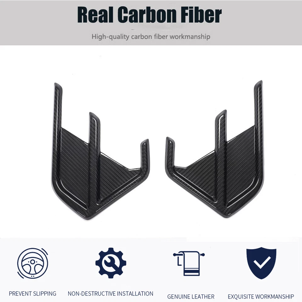 For Audi RS7 RS6 C8 2020-24 Dry Carbon Rear Side Bumper Canards Fins Vent Cover - Image 3 of 4