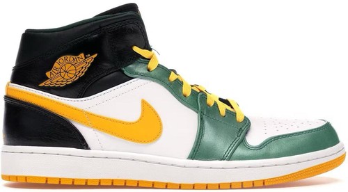 Nike Air Jordan 1 Mid Sonics Green Bay 554724-371 Men display picture 1