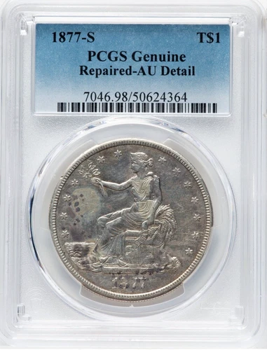 1877 S Trade Silver Dollar $1 PCGS AU Details