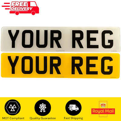 Paar klassische Premium Acryl UK-Register Straßenzulassung Auto Anhänger Nummernschilder