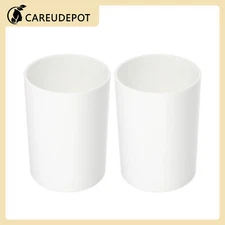 2Pcs Bathroom Toothbrush Tumblers Cup Set PP Cup Color White 4.05''×2.91''
