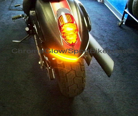 Kit de barra de luz de señal de giro LED personalizada para guardabarros Kawasaki Vulcan 900 - ahumado VN900C Foto 3 de 4