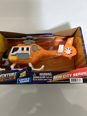 Toy Adventure Force Light & Sound Mini City Service Vehicle - Rescue Helicopter