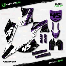 White & Purple Slick Racing Graphics Kit fit 09-11 Kawasaki Kxf450 KX450F  Decal