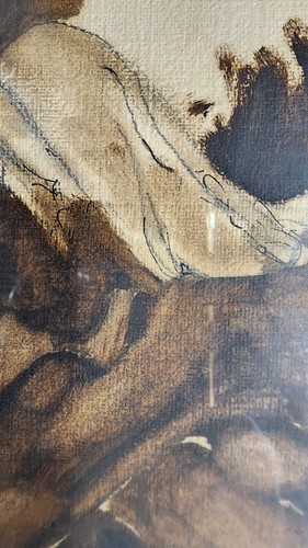 Beautiful watercolor and graphite artist-signed nude life study - Picture 5 of 8