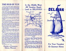 Delavan Wisconsin Vintage Travel Brochure Photos Locator Map