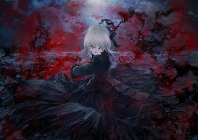 Anime typemoon fate series saber alter girls dark gray Custom Gaming Mat Desk