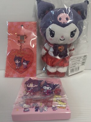 Sailor Moon X Sanrio Kuromi Mars Plush Doll Acrylic Stand Key Ring Japan Import