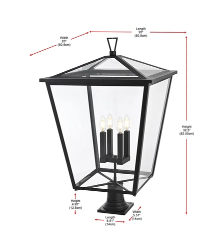 Elegant Lighting Oxford 7" Outdoor Pendant In Black - Picture 7 of 7