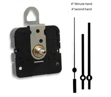 Clock Movement Quartz Takane With 4" straight hands, for Dials up to 1/2" Thick