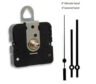 Clock Movement Quartz Takane With 4'' straight hands, for Dials up to 1/4'' Thick