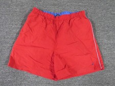 Nautica Swim Trunks Mens Large Red Blue Pull On Pockets Lined