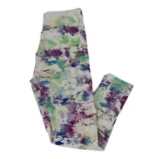 Kyodan White Purple Athletic Leggings | Mid Rise, Extra-Slim Fit