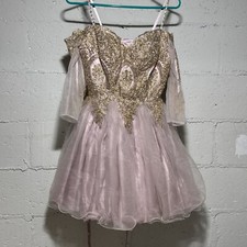 Dancing Queen USA Short Prom Dress Pink Gold Sparkly Sequins Size Small