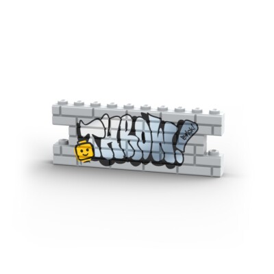 Brick Head Throw Up! Graffiti Wall   Custom printed original LEGO  brick tile /