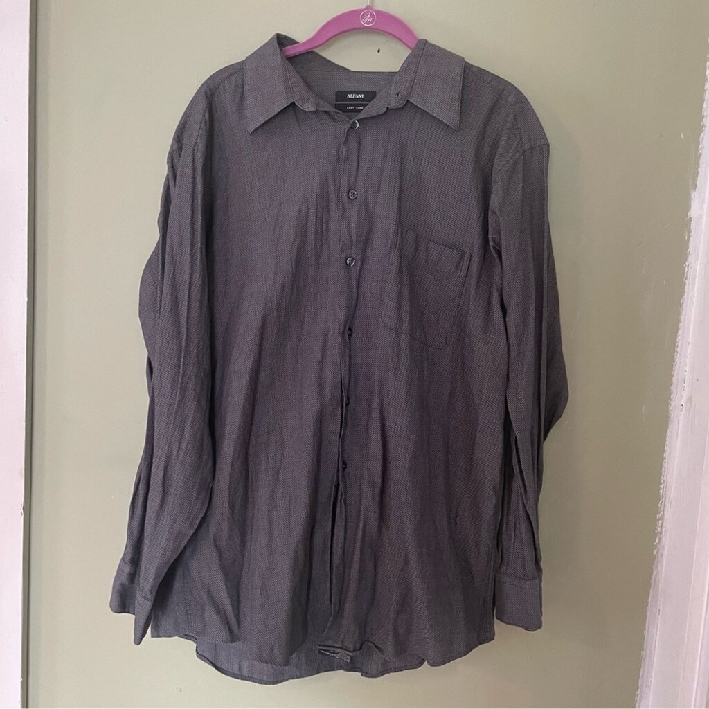 Alfani men’s patterned button down shirt - image 1