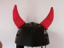 EXTRA GROSS Hörner rot XXL Ohren Neu Helmdeko Klett 14 cm Helmohr
