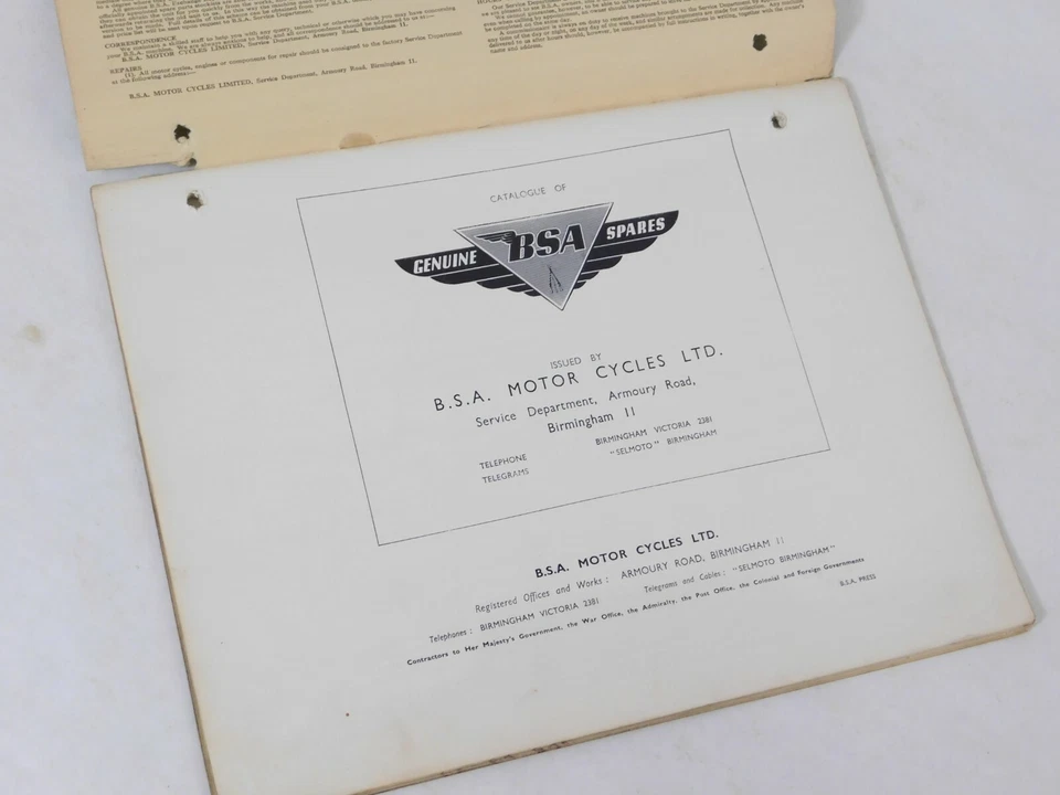 Lista de piezas de repuesto de modelos BSA B40 1962-1964 catálogo libro OEM 00-5093 Foto 4 de 4