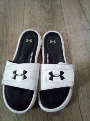 Under Armour White Slides Sz 12 Mens - Picture 1 of 3