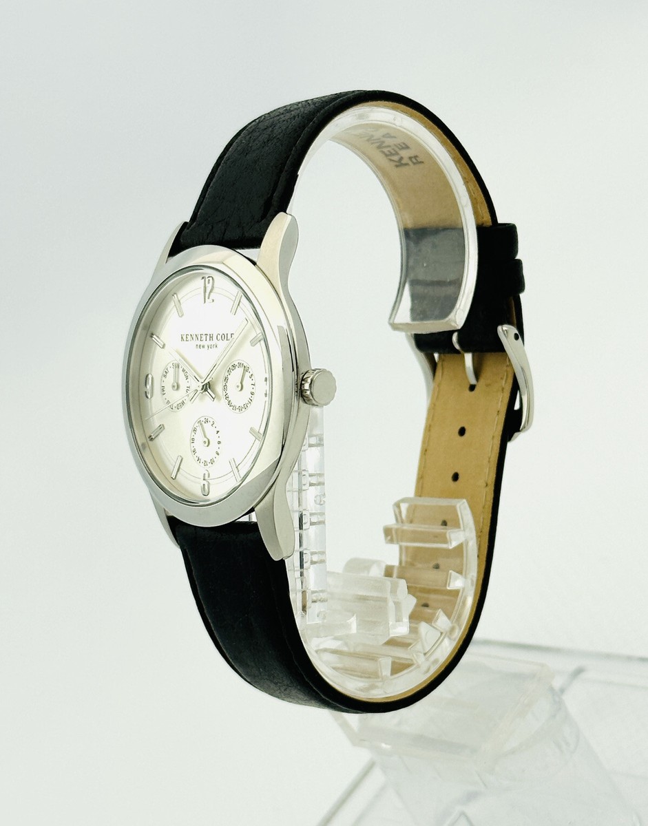 Kenneth Cole KC1349 Slim Multifunction Silver White DialBlack  