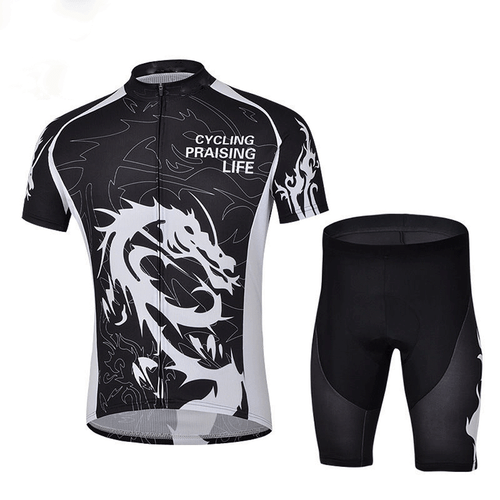 Herren Rennrad Kleidung Kurzarm Radtrikot und gepolsterte (Latzhose) Shorts Set - Bild 1 von 9