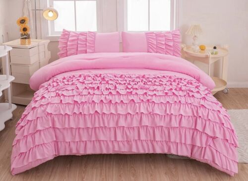 MWMWMW Pink Comforter Set, 5 Pcs Bed in a Bag, Twin Size Comforter Set