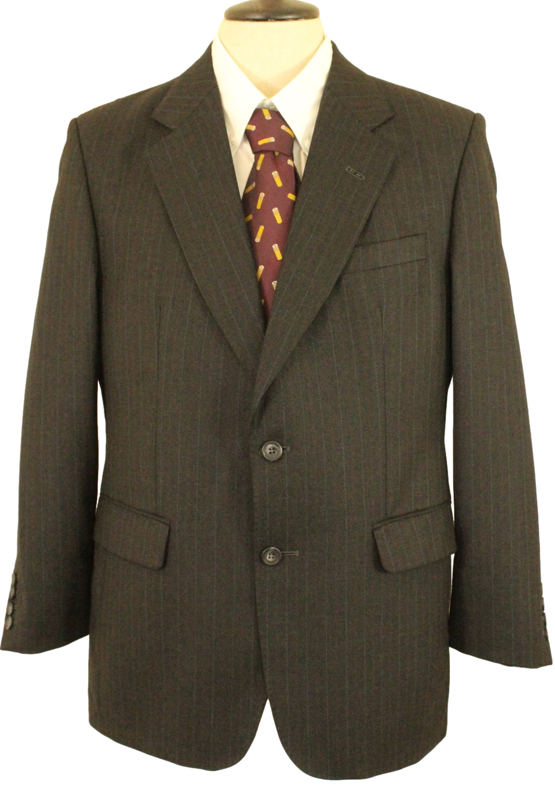 Vintage Daks Jermyn Street Grey Pinstripe Blazer 38S Merino Wool Suit Jacket