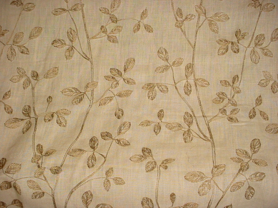 4Y Kravet Couture 8749 Embroidered Linen Leaf Harvest Upholstery Fabric - Image 3 of 4