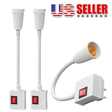 Flexible E27 Light Bulb Holder Extension Socket Adapter Plug in On/Off Switch US