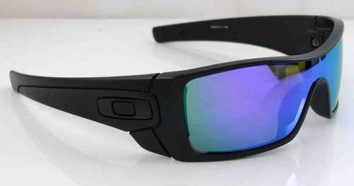 OAKLEY SUNGLASSES BATWOLF 009101-11 MATTE BLACK FRAME VIOLET IRIDIUM LENS NEW - Picture 2 of 4