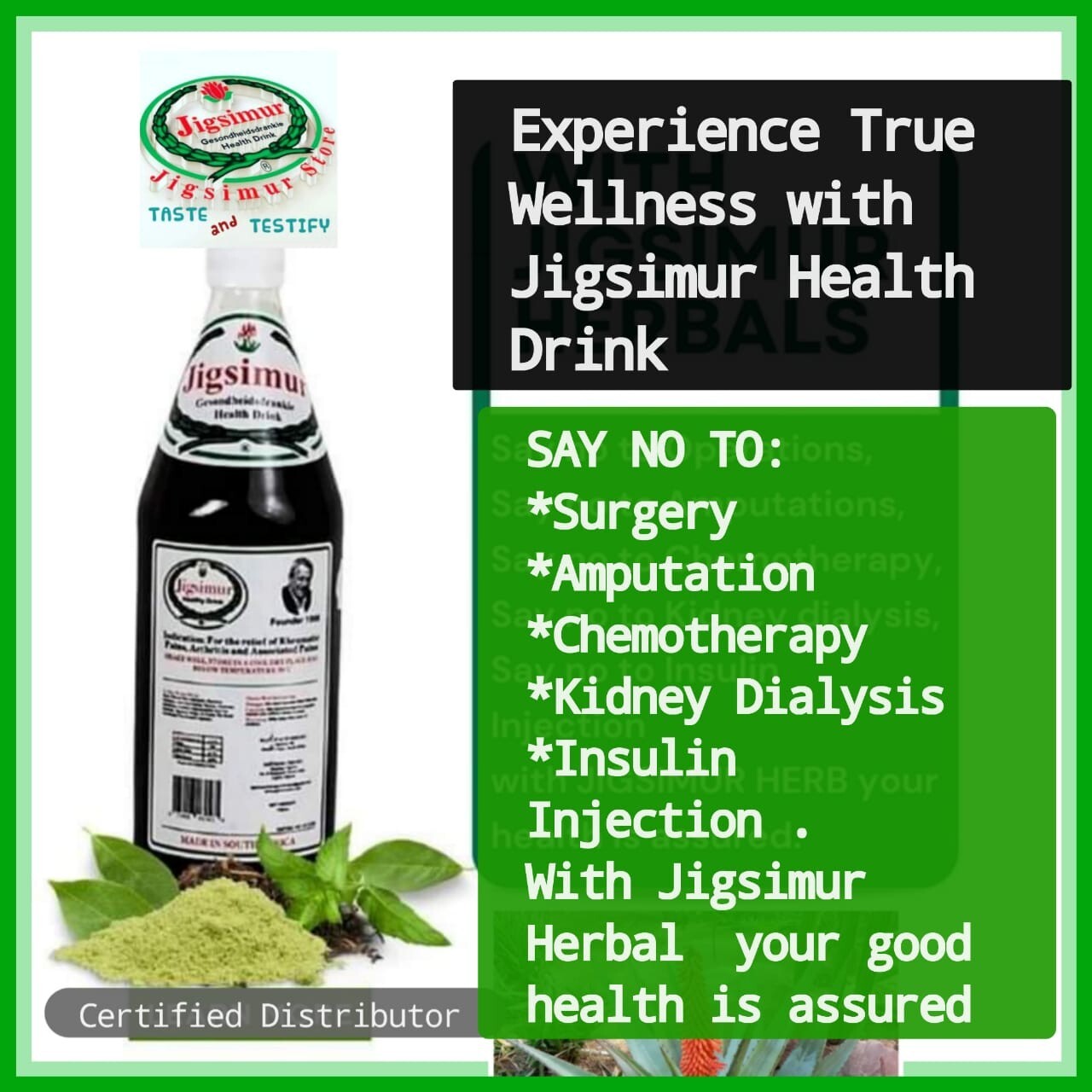 Jigsimur Herbal Health Drink 750ml (100 Alkaline)_ Registered