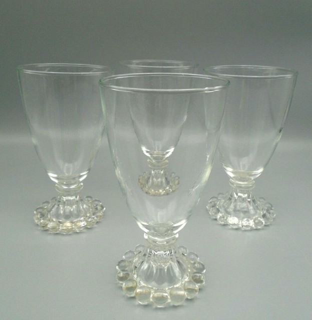 Vintage Anchor Hocking Boopie Berwick Bubble Crystal Juice Glasses Set