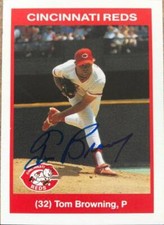 Tom Browning Autographed 1990 Kahn's Cincinnati Reds #NNO