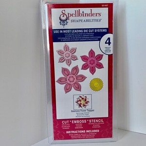 Spellbinders Shapeabilities - "ANEMONE FLOWER TOPPER" - 4 Die Templates
