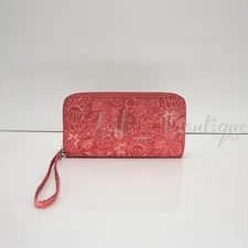 NWT Kipling KI1456 Alia Large Zip Around Wristlet Wallet Polyester Fresh Batik